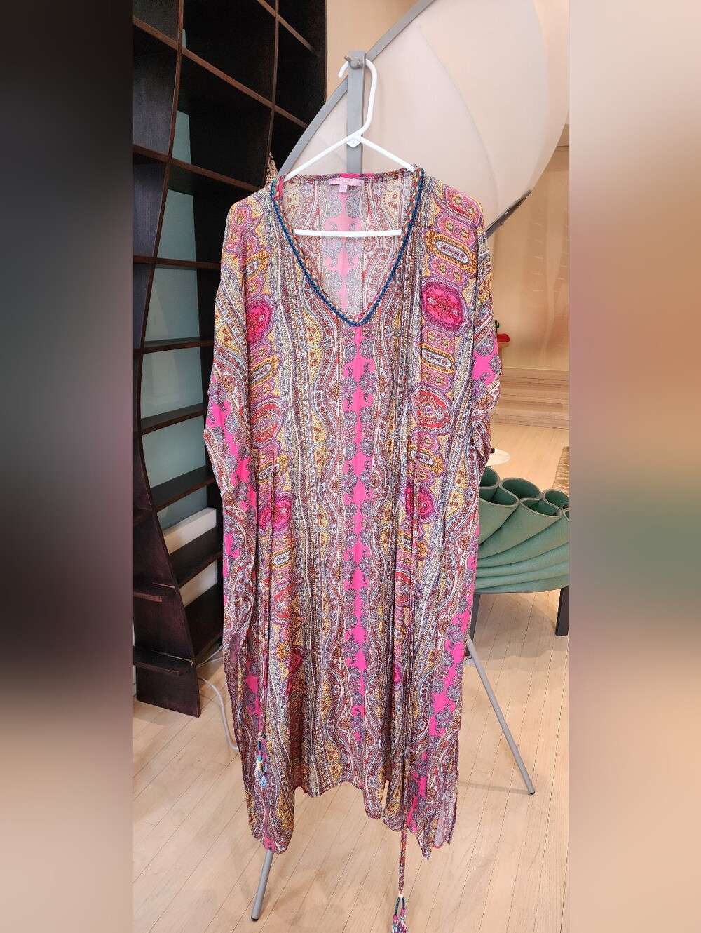Calypso St. Barth Pink Paisley Boho Tunic - Picture 5 of 8